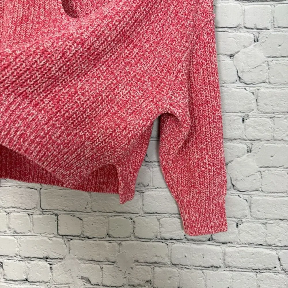 Free People Love This City Collared V-Neck Pink Knit Sweater Size XS